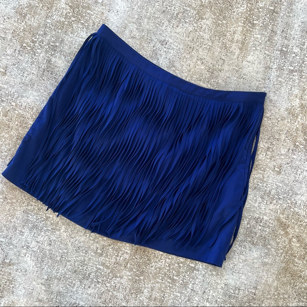 Zara royal blue fringe skirt